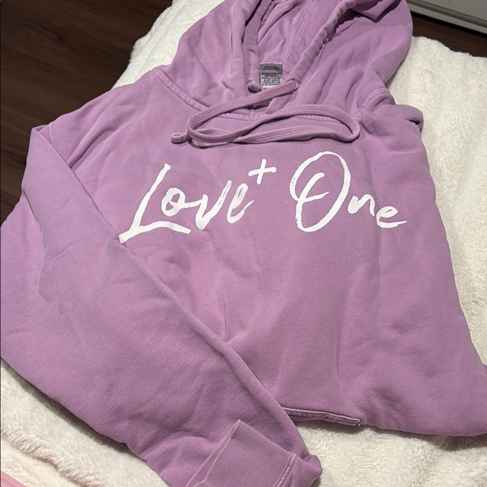 Lavender Hoodie with Love One Print